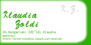 klaudia zoldi business card